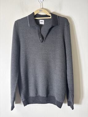 Mens Zara Gray Pullover Sweater Sz M